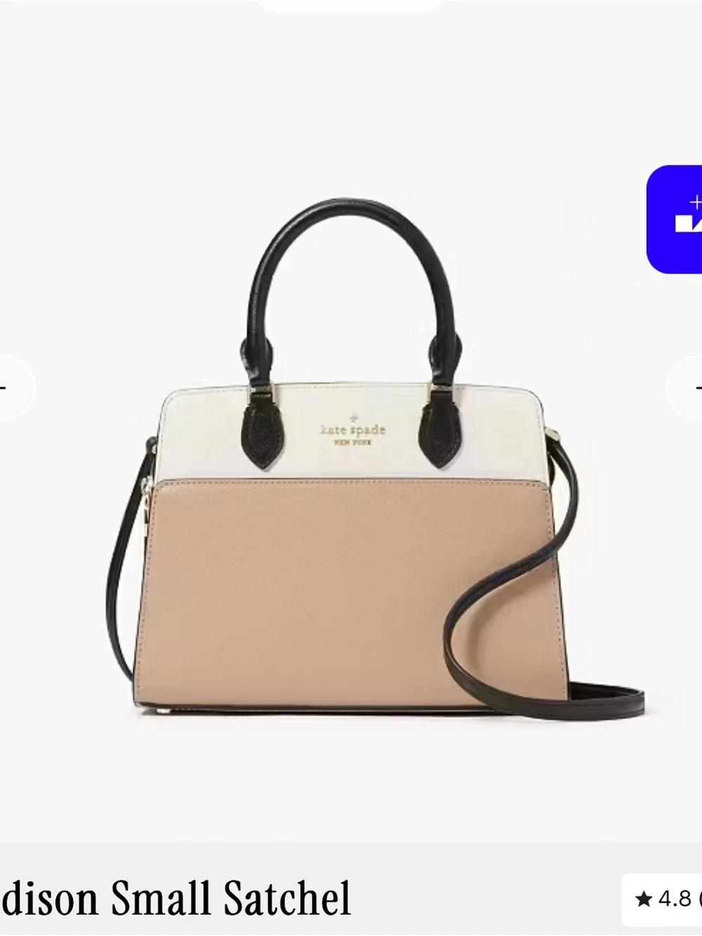 kate spade Cream and Black Satchel with Gold Hardware - Picture 7 of 8